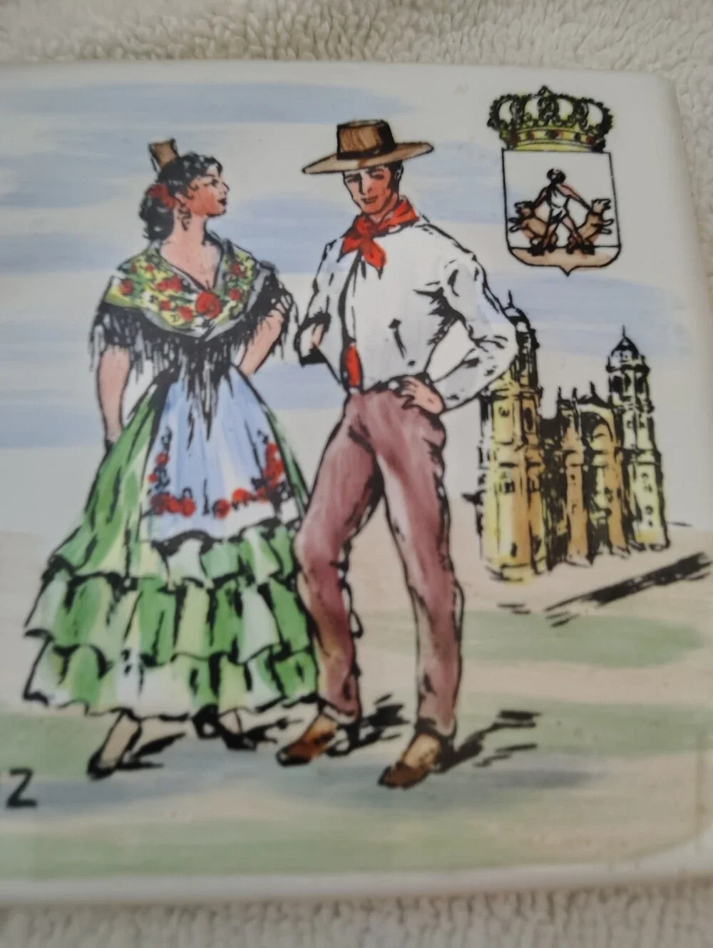 Cadiz Decorative Ceramic Tile with Dancers